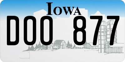 IA license plate DOO877