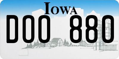 IA license plate DOO880