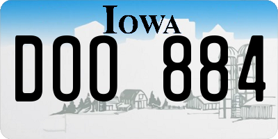 IA license plate DOO884