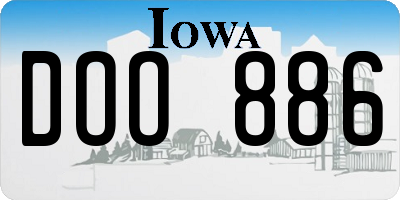IA license plate DOO886