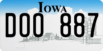 IA license plate DOO887