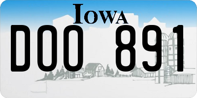 IA license plate DOO891