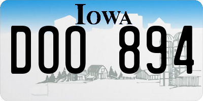 IA license plate DOO894