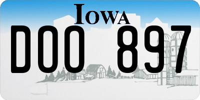 IA license plate DOO897