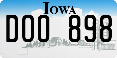 IA license plate DOO898