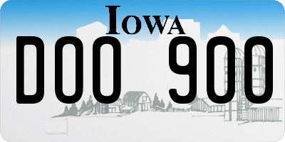 IA license plate DOO900