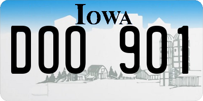 IA license plate DOO901