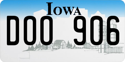 IA license plate DOO906