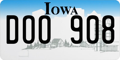IA license plate DOO908
