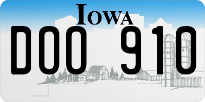 IA license plate DOO910