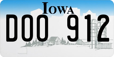 IA license plate DOO912