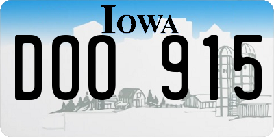 IA license plate DOO915