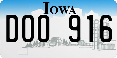 IA license plate DOO916
