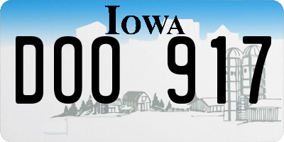 IA license plate DOO917