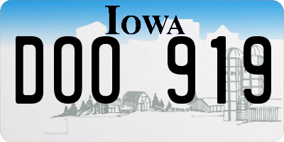 IA license plate DOO919