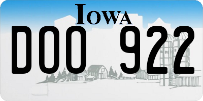 IA license plate DOO922