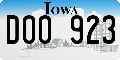 IA license plate DOO923