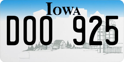 IA license plate DOO925