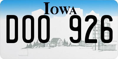IA license plate DOO926