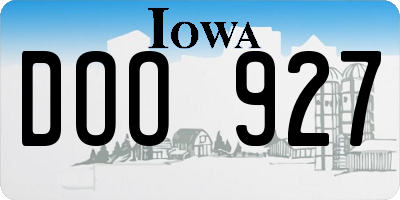 IA license plate DOO927