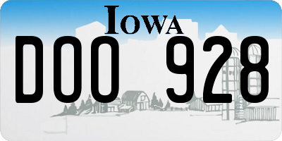IA license plate DOO928