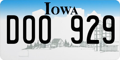 IA license plate DOO929