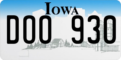 IA license plate DOO930