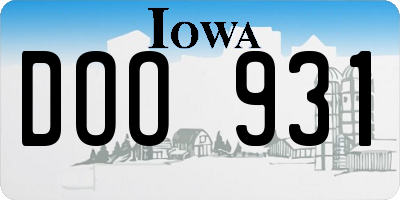 IA license plate DOO931