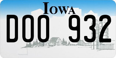 IA license plate DOO932