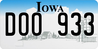 IA license plate DOO933