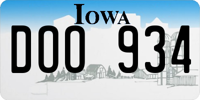 IA license plate DOO934