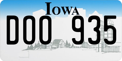 IA license plate DOO935