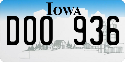 IA license plate DOO936