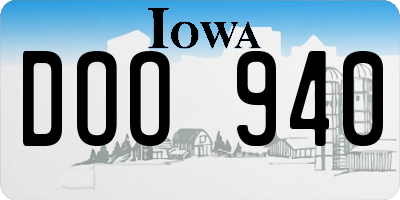 IA license plate DOO940
