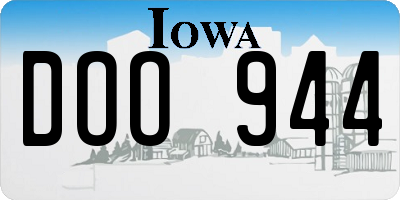 IA license plate DOO944