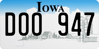 IA license plate DOO947