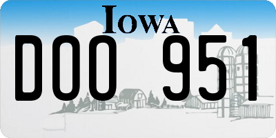 IA license plate DOO951