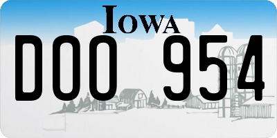 IA license plate DOO954