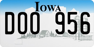 IA license plate DOO956