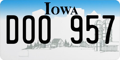 IA license plate DOO957