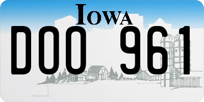 IA license plate DOO961