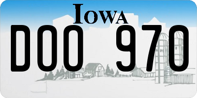 IA license plate DOO970