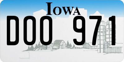 IA license plate DOO971