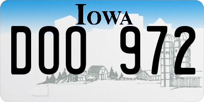 IA license plate DOO972