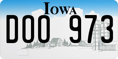 IA license plate DOO973