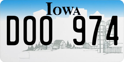 IA license plate DOO974