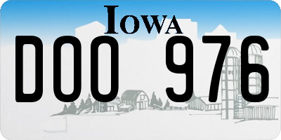 IA license plate DOO976