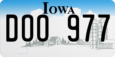 IA license plate DOO977