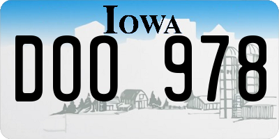 IA license plate DOO978