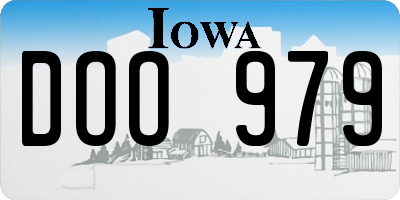 IA license plate DOO979